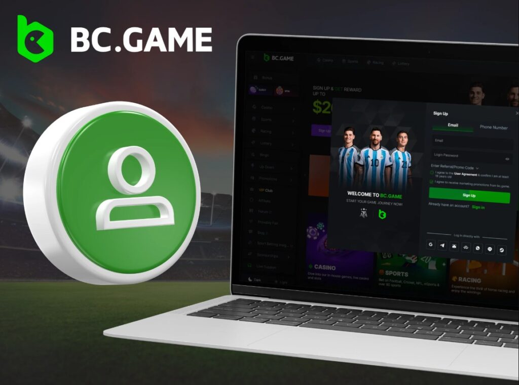 BC Game Log In on Desktop
