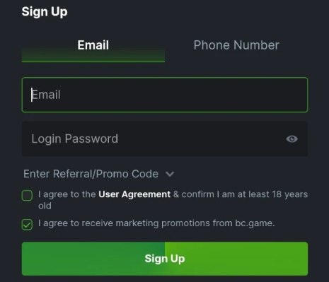 BC Game Login via Mobile App